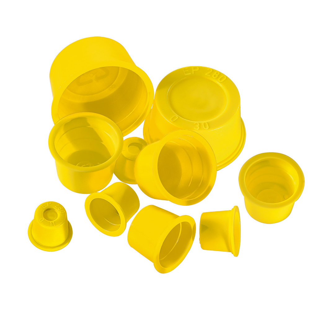Scaffold Tube End Caps In Yellow 200 per pack And 200 yellow Thread Protectors 